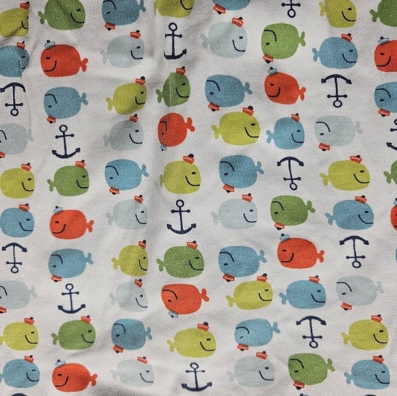 Magnificent Baby 6 Months fish + anchor theme onesie Magnet Snaps - Picture 5 of 5